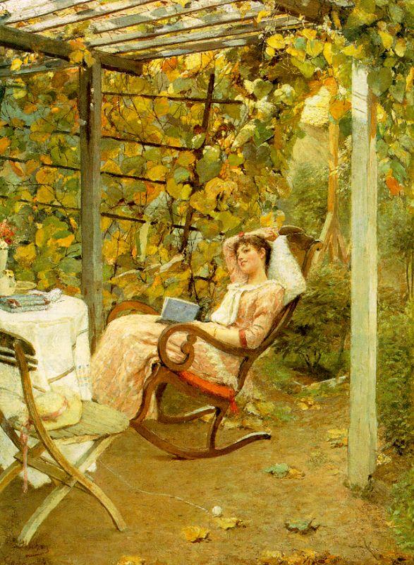 Oscar Bluhm In the Pergola china oil painting image